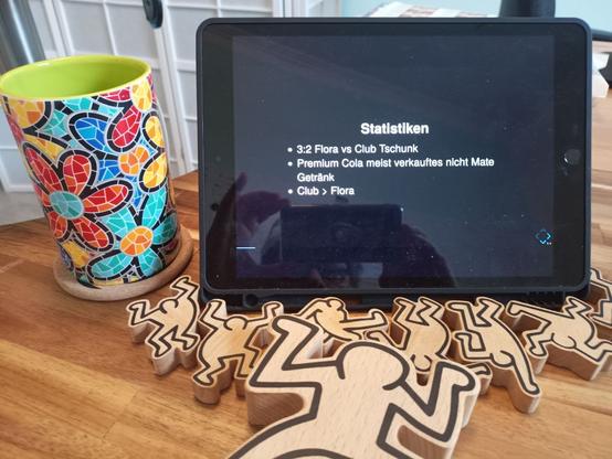 Zahlen vom Infrastruktur-Review der gpn22 am 4ten Tag, 2.6.2024. Hier: Ausschank-Zahlen von der Bar. Interessant: Premium Cola liegt vor Mate!