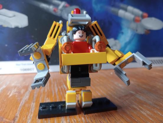 Montgomery Scott of the USS Enterprise, operating a LEGO Power Loader from ALIENS