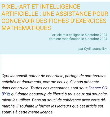 Entête de l'article. Le chapeau mentionne qu'il est en CC-BY.