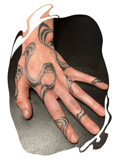 Freehand handpoke abstract tattoo