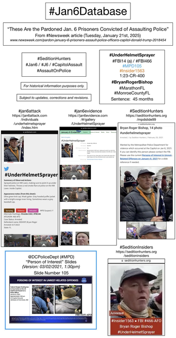 Photos and information about convicted January 6th rioter Bryan Roger Bishop (Marathon, Florida).