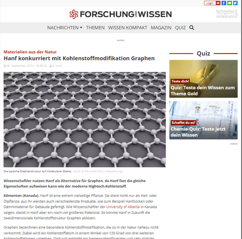 Screenshot 20.02.2025 Artikel zu Hanf als Grundstoff für Superbatterien zum Wahnsinnspreis - Bild einer Molekülstruktur und Text

https://www.forschung-und-wissen.de/nachrichten/chemie/hanf-konkurriert-mit-kohlenstoffmodifikation-graphen-13372000