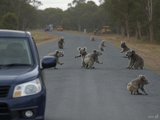 Logging machinery and  other combustion machines are driving koalas out of their habitat
Made with Grok3