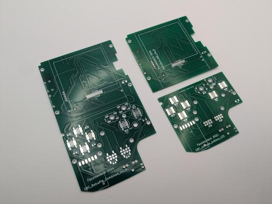 Left PCB is the combined new PCB and the right 2 PCB's are the old 2 part version