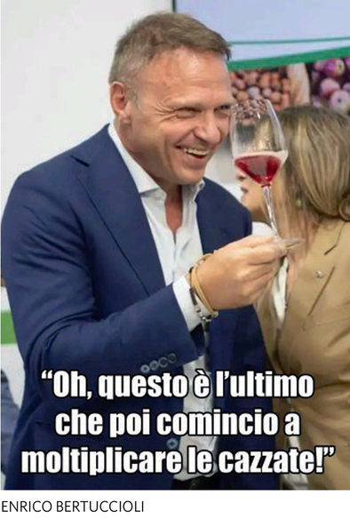 Nella foto, il ministro Lollobrigida. La didascalia recita: "Oh, questo è l'ultimo che poi comincio a moltiplicare le cazzate!"