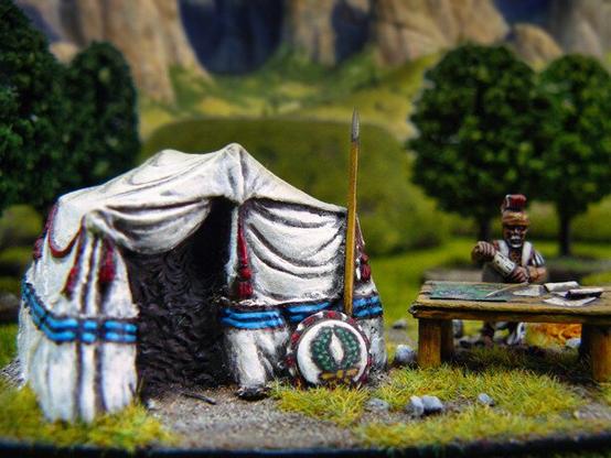 15mm DBA wargame camp.