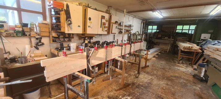 wood in a clamp