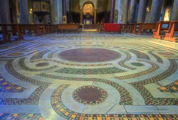 Low POV look at the intricate floor tiling in the Basilica of San Crisogono in Rome Italy.

#rome #italy #basilica #church #floor #tiles #sancrisogono #mosaic #ornate #historical #catholic #christian #religion #inlay #geometric #BuyIntoArt #AYearForArt #artforsale #wallartforsale #giftideas @joancarroll 

https://joan-carroll.pixels.com/featured/san-crisogono-rome-italy-joan-carroll.html