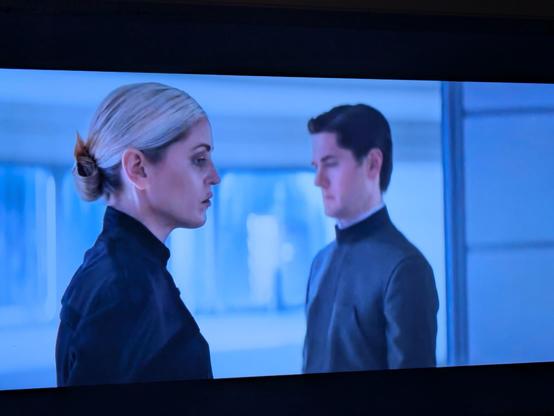A screenshot of two actors in a scene from the show Andor.