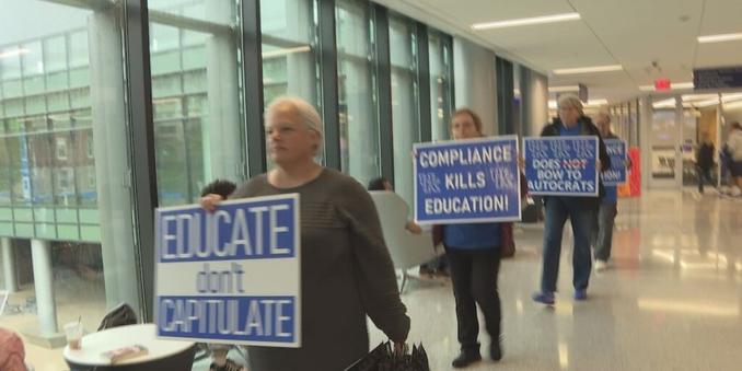 Silent protesters push back against UK’s decision to end identity-based graduation celebrations