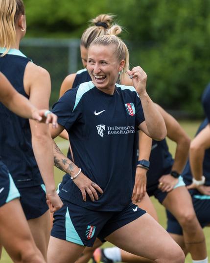 Mace laughing during training