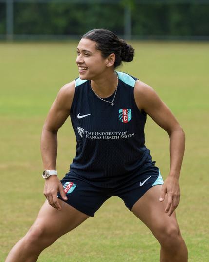Rocky smiling, warming up for training