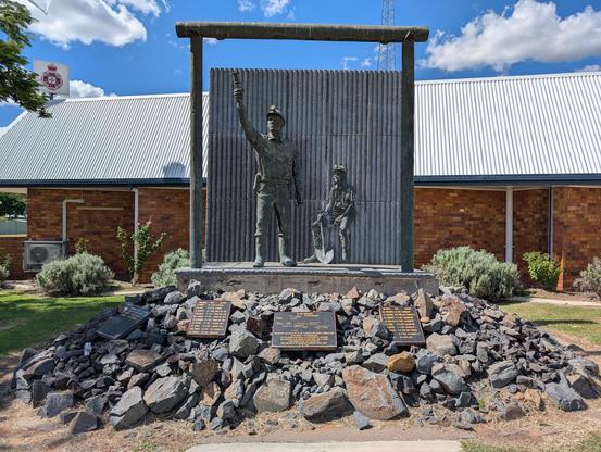 Photo of the monument "At the Coalface" at Blackwater QLD.