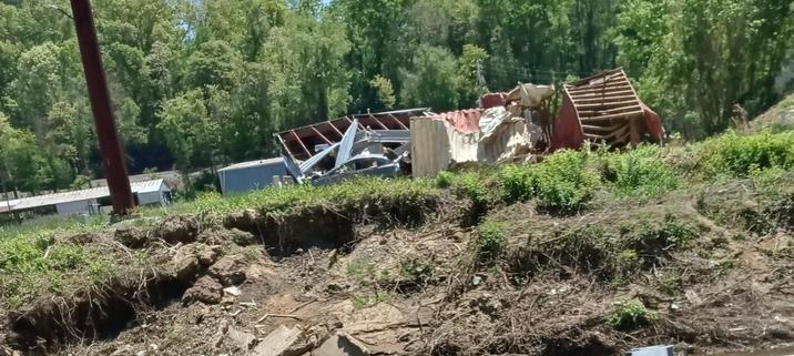 Debris on the side of the road
