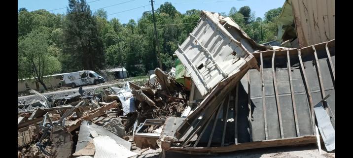 Debris on the side of the road