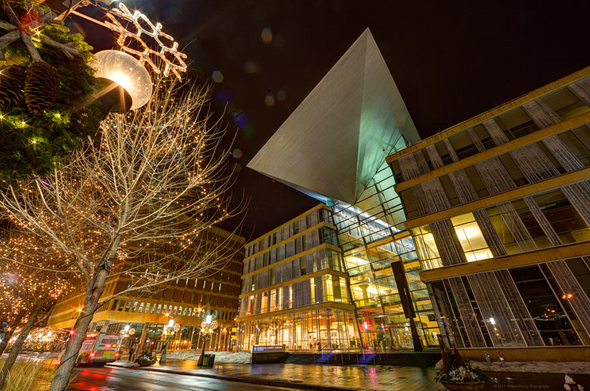 Minneapolis Central Library Winter Evening Christmas Minneapolis Minnesota

On a crisp winter evening in downtown Minneapolis, I captured this scene featuring the striking architecture of the Minneapolis Central Library. The modern design—with its dramatic lines, glass walls, and bold geometric forms—stood out beautifully against the soft hues of the evening sky. A light layer of snow blanketed the city, and subtle Christmas lights added just the right touch of warmth and festivity. In the background, the Minneapolis skyline glowed with a quiet energy, creating a perfect contrast between the tranquil season and the vibrant city. I was drawn to the way light reflected off the glass and how the whole scene conveyed both stillness and life. This image is a celebration of architectural beauty, winter atmosphere, and the spirit of Christmas in the heart of the city.

Image:
https://fineartamerica.com/featured/minneapolis-skyline-photography-central-library-wayne-moran.html

Read more:
https://waynemoranphotography.com/blog/the-most-beautiful-minnesota-images-for-your-home-and-office/

#Mineapols #minnesota #centrallibrary #architecture #night #Landscape #photography #travel #travelphotography

#AYearForArt #buyintoArt