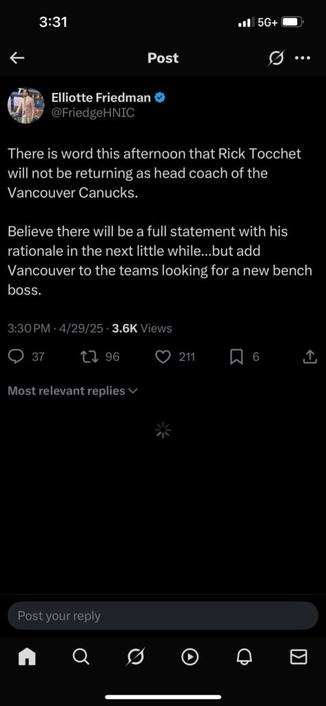 Tocchet on the market