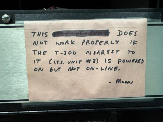 A note from David Moon