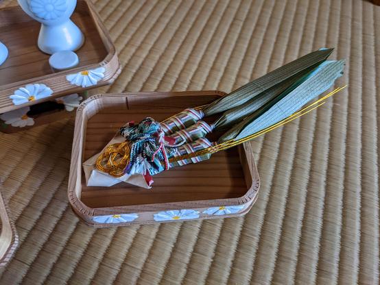 Tiny iris leaves belonging to our boy warrior, displayed for Children's Day.