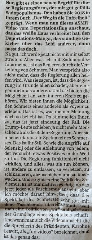 Ausschnitt aus einem SZ Interview mit Timothy Snyder.