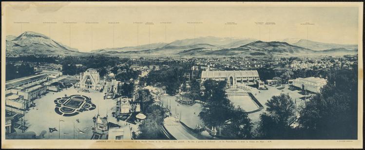 Exposition internationale de la Houille Blanche et du Tourisme, vue générale prise de la tour d’orientation. ©Photographie A. Mollaret, 1925, AMG.