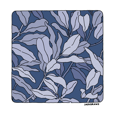 Monochrome drawing of foliage