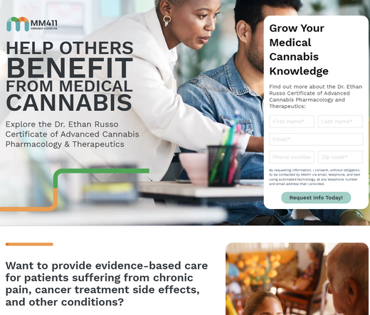 06.05.2025 Webseite Ethan Russo mit Informationen zur aktuellen Cannabisforschung

Want to provide evidence-based care for patients suffering from chronic pain, cancer treatment side effects, and other conditions?

https://discover.mm411.com/?utm_source=credo&medium=ethanrussowebsite