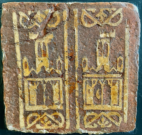 Medieval floor tile from Hyde Abbey in Winchester.
