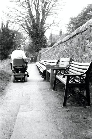 benches in Ribchester where folk can rest and watch the River Ribble flow by in the valley below