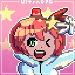 Pixel art of Luluco from Space Patrol Luluco, an anime made by Studio Trigger