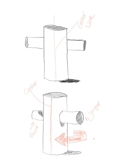 Study of cylinders for diminution - the object in the distance diminishes in to the distance