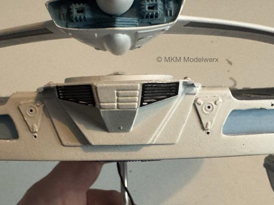 Closeup of the back of the model showing the black photoetch in place.