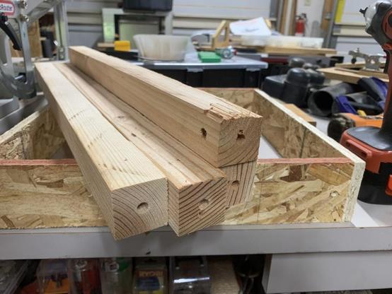 2x2 posts with a hole in the end where the casters will screw into