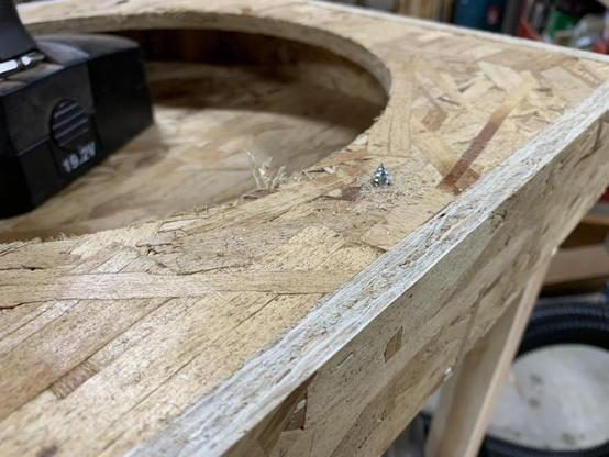 small screw poking out of the OSB on the top