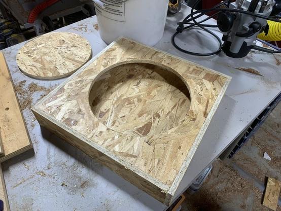 Large circle cut out of the OSB
