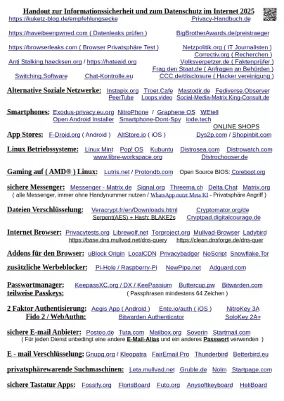 Meine Datenschutz und Privatsphäre Übersicht 2025, für alle