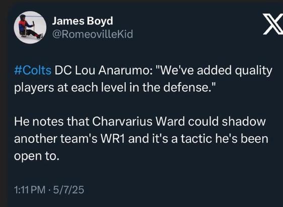 Very excited to see how our defense plays