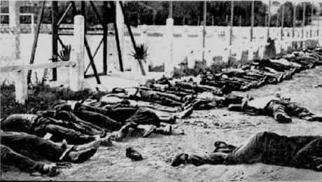 Algerian corpses in the street.