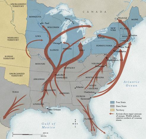 Map of the Underground Railroad in the United States
© National Geographic Society