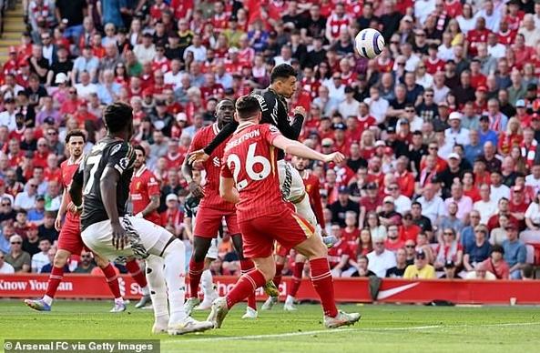 Gabriel Martinelli rose highest to bring Arsenal back into the game on Sunday, having shifted up front from his usual left wing position