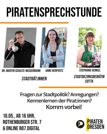 Sharepic mit den zusammengefassten Informationen aus dem Text und Portraits von Martin, Anne und Stephanie in der Mitte.