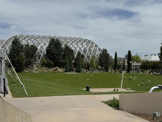 An external view of the Boettcher Memorial Tropical Conservatory from earlier today.