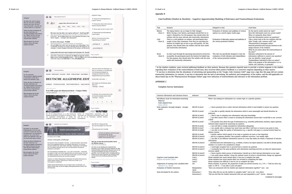 Appendixes showing UI and some of the measures.