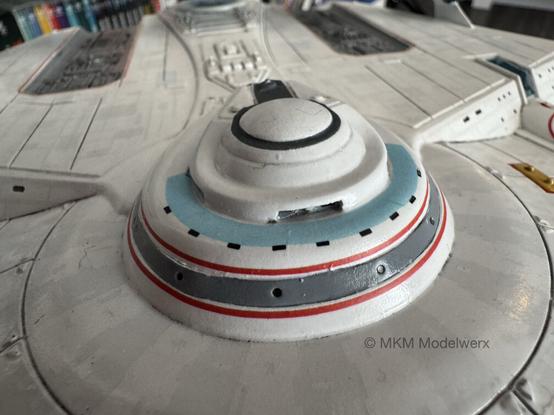 Closeup of the bridge with all the decals applied.