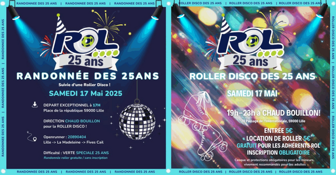 Samedi 17 mai 2025, l'association Roller "Ride on Lille" fête ses 25 ans à Lille