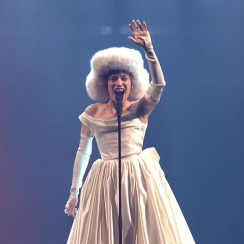 Nemo performing at the opening of Eurovision 2025