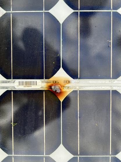 Solar Modul mit Brandfleck