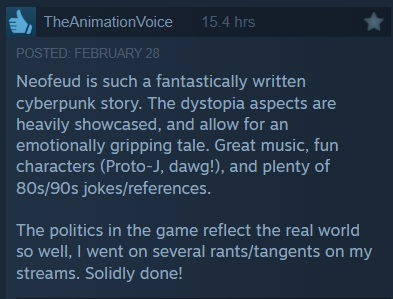 "Neofeud is such a fantastically written cyberpunk story... an emotionally gripping tale."