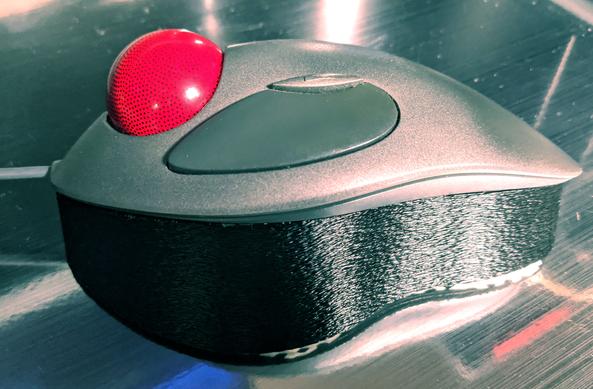 Logitech Marble Mouse with a 3D printed base