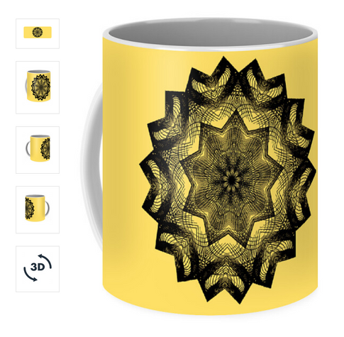 #Lines in a #Star #Coffee #Mug by Kaye Menner.